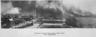 Three-part panorama of the Ottawa and Hull fire in 1900 [ca. 26 April 1900].