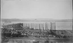 Launching of S.S. MANITOBA by Polson Iron Works 4 May 1889