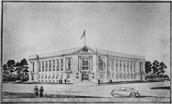 Architect's sketch of proposed new public building 1931