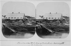 Hamiltons' Saw Mills showing timber slides 1858-1860