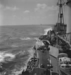 View aft from flag deck of H.M.C.S. UGANDA Apr. 1945