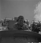Lieut. Frank Winser from the gunnery control tower in H. M. C. S. UGANDA Apr. 1945