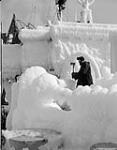 The corvette H.M.C.S. BRANTFORD covered with ice, St. John's, Newfoundland, 2 February 1944 February 2, 1944.