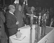 Jean Lesage elected new leader at Quebec Liberal Party convention 16 June 1958.