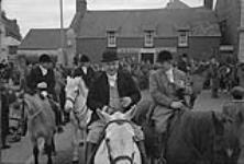 Horse-riders preparing for the hunt. Wales, England, February 1965 February 1965.