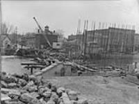 Beauharnois Canal - Jacques Cartier Bridge. Rear of North abutment looking South 1 May 1940