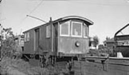 Edmonton Street Railway sweeper 3 at the Cromdale Barns. Edmonton, Alberta, 25 May 1946 25 May 1946.