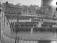 Troops marched past Brigadier I.S. Johnson during Remembrance Day ceremony, Groningen, Netherlands, 10 Nov. 1945 10 Nov. 1945