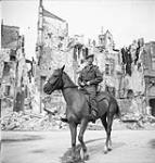 Captain Ralph Sketch of the 17th Duke of York's Royal Canadian Hussars riding a captured German horse, Vaucelles, France, 20 July 1944 July 20, 1944.