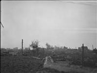 Artillery shells landing in Breskens 22 Ot. 1944