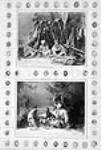 [Une page de l'album du Capitaine Thomas Grant. Les deux grandes épreuves sont des reproductions en studio de William Notman. Les photos disposées tout autour sont celles des collègues officiers du Capitaine Grant de la Royal School of Musketry à Hythe, en Angleterre.] ca. 1866.