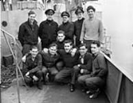 Boarding party from the corvette H.M.C.S. CHILLIWACK which boarded the German submarine U-744 on 6 March 1944. England, 27 March 1944 Marh 27, 1944.