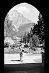 Cascade Mountain seen from the entrance to Banff National Park's Administration Building Sept. 1945