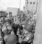 Infantrymen of the 13th Infantry Brigade Group aboard a landing craft taking part in Operation COTTAGE, the invasion of Kiska, Aleutian Islands, August 1943 August 1942.