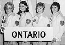 Canadian Ladies' Curling Association championship: Ontario Rink. From left to right: Bea Cole, Brenda Essery, Jane Chalmers, Deane Buchan 1975