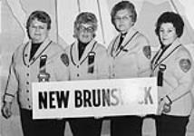 Canadian Ladies' Curling Association championship: New Brunswick Rink. From left to right: Ivy Lord, Dorothy Garey, Helen Cook, Claire Olsen 1975