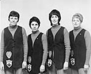 Canadian Ladies Curling Association Championship - Thistle Curling Club, Edmonton - Alberta Rink 1973 - L. to R.: Betty Cole, Shirley Fisk, Bonnie Cessford, Sharon Gray 1973