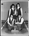 Members of the Northern Alberta rink, Canadian Ladies Curling Association Championships of 1972. (Front, L-R): Shirley Fisk, Betty Cole. (Rear, L-R): Barb Haakanson, Bonnie Cessford 1972