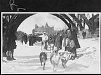Ottawa Dog Derby (on Rideau Canal with Union Station and Chateau Laurier in background) 1931