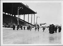 Speed Skating at Lansdowne Park. The start of the girls' race c.a. 1930