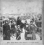 Great Market Day in a snowstorm (right half of stereogram) c. 1888