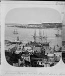 Looking east over Lower Town with Point Levis, Indian Cove and Orleans Island in distance. (Left image of stereogram pair) c 1860