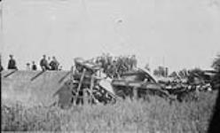 Aftermath of collision between Locomotives No. 19 and 23 of the Toronto, Hamilton and Buffalo Railway Company July 1898