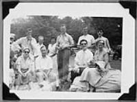 Stratford Shakespearean Festival Foundation of Canada members. Front row: Tanya Moiseivitch, Cecil Clarke, John Hayes, Ray Diffin, Elspeth Cochrane - Back row: Bill Hutt, Dr. Showalter, ----------,--------, Annette Geber 27-28 June 1953