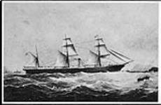 Sailing ship CHINA of the Cunard Line. Built by Napier, it was the first Cunarder to carry emigrants from England between 1862-1880. Reproduction of a painting by Samuel Walters (1811-1882) 1950's-1960's