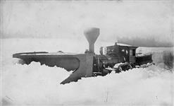 Grand Trunk Railway. Engine and snowplough near Black River Station [graphic material] Feb. 1869