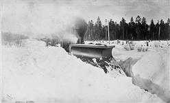 Grand Trunk Railway. Engine and snowplough near Black River Station [graphic material] Feb. 1869