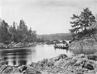 Timber raft: Lumber camp ca. 1872