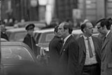Pierre Elliott Trudeau and Robert Bourassa attending the funeral of Pierre Laporte October 20, 1970.