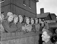 Members of the "Eager Beavers" entertainment troupe from Montreal, who are visiting Aldershot, England, 4 July 1945 July 4, 1945.