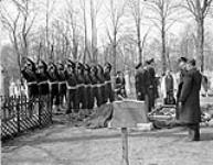 Funeral of a victim of the sinking of the minesweeper H.M.C.S. ESQUIMALT, which was torpedoed by the German submarine U-190 on 16 April 1945, Halifax, Nova Scotia, Canada, April 1945 April 1945.