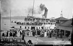 Steamer "Sagamo" at the wharf, Rosseau Lake, Muskoka Lakes 1907