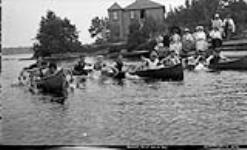 Morning House Regatta, hand paddling canoes, Muskoka Lakes 10 Aug. 1907