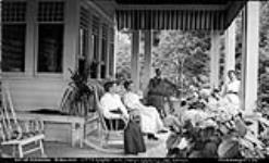 On the verandah, Birchwood, Captain Rogers' Cottage, Muskoka Lakes ca. 1908