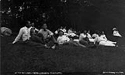 At the Royal Muskoka Hotel, guests watching Royal-Clevelands Baseball Match, Rosseau Lake, Muskoka Lakes 29 July 1908
