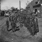 German prisoners and Italian escapees en route to prisoner-of-war camps 8 Apr. 1945