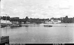 M.L.N. & H. Co. Steamers "Ahmic" & "Cherokee" docked, Muskoka Lakes ca. 1908
