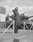 General Guy Simonds taking the salute of the 2 Canadian Corps at the saluting base 31 May 1945
