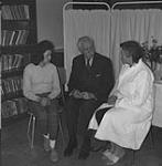Governor-General Georges Vanier with Dr. Elizabeth Cass of the Inuvik General Hospital, and Maisie Camsell, a grand-niece of Doctor Charles Camsell June 1961
