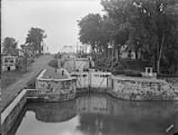 Chambly Canal, Locks 1,2,3, Gates closed from Lower Entrance, looking south west 13 Aug. 1943