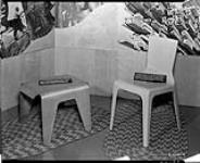 Design in Industry Exhibition - Plastic chair and Nesting table manufactured at National Research Council Oct. 1946