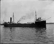 Starboard view of unladen laker Tagona, resting 1909