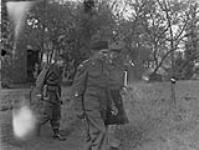 Corps Commander and Major General R.H. Keefler (right) entering to the Jerry's Military Barracks 2-5 May 1945