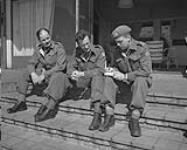 Officers of The Hastings and Prince Edward Regiment at Battalion Headquarters near Apeldoorn, Netherlands, 19 April 1945 April 19, 1945.