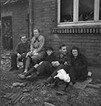 German civilians were banded together after the attack by the 1 Canadian Parachute Battalion. "They seemed cheerful at our arrival and were very surprised." 24 Mar. 1945