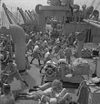 Activities on board H.M.T. 13 during troop convoy to Mediterranean 1 July 1943